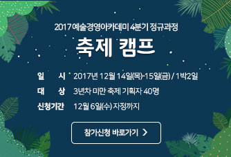2017 예술경영아카데미 4분기 정규과정 축제 캠프